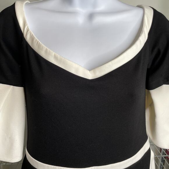 Anne Fontaine Women's Black White Moera Ruffle Dress Size 38 Parisian Chic - Picture 8 of 14